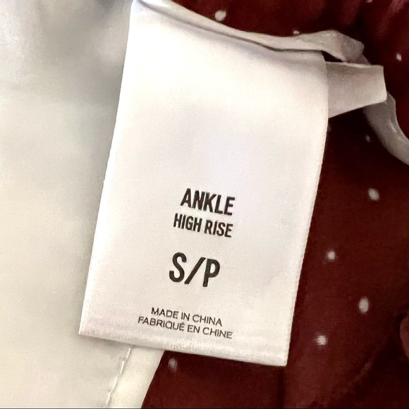 EXPRESS High Waisted Polka Dot Ruffle Sash Tie Ankle Pant womens size S - Picture 10 of 11